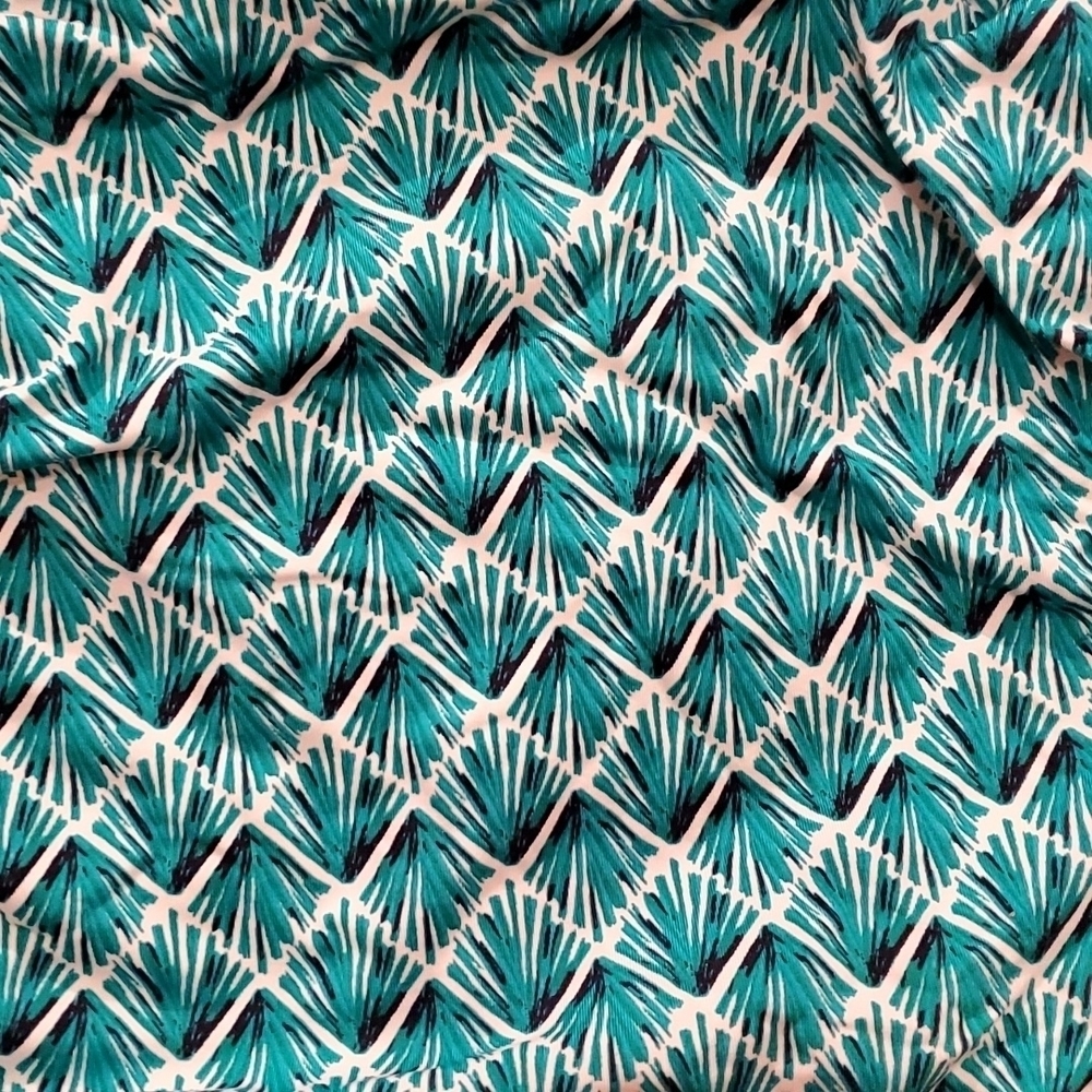 Merona Tankini Top Womens Medium Swimsuit Blue Green Palm Tree Style Pattern - Picture 2 of 9